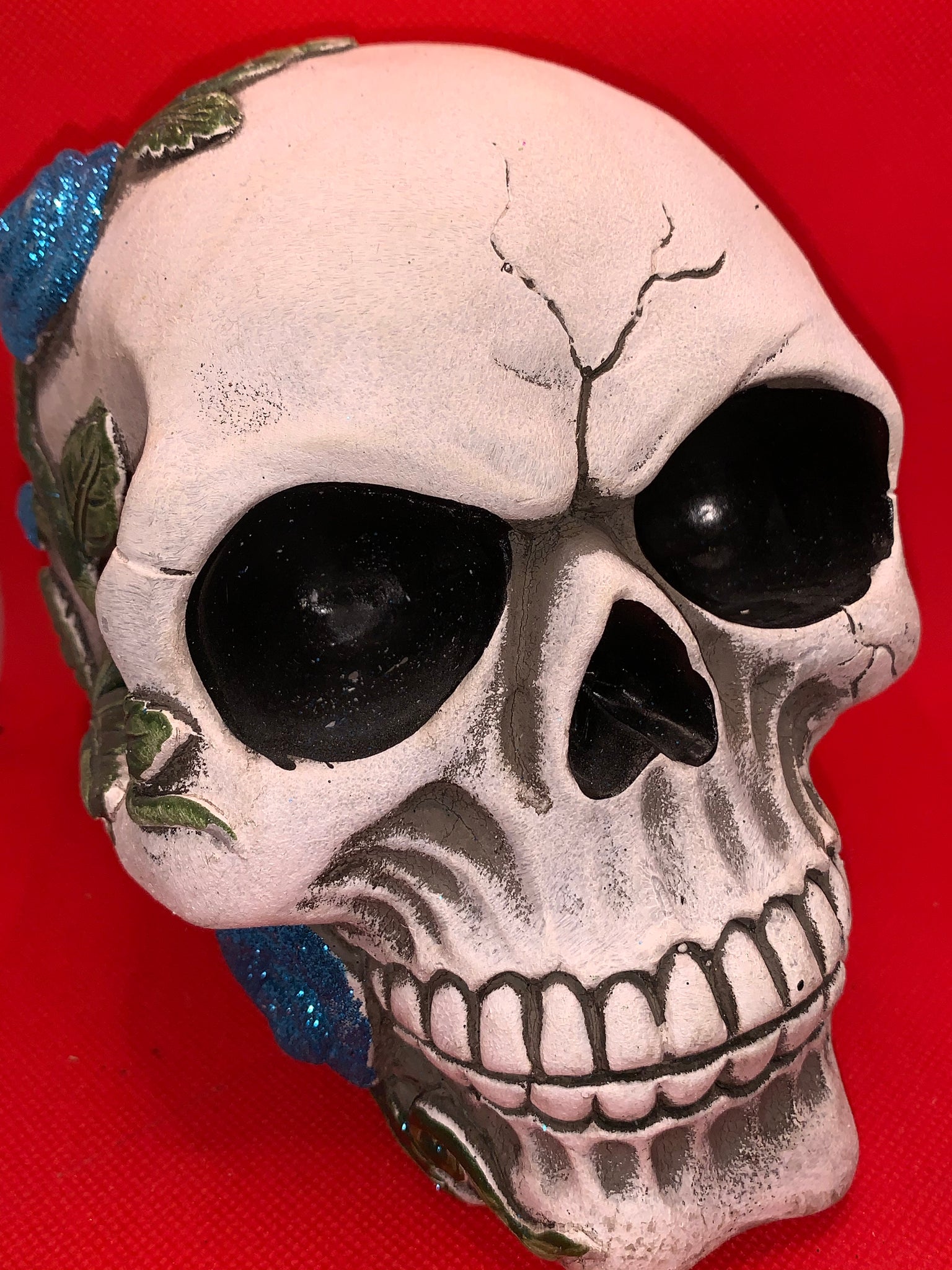 Blue Roses Sugar Skull | Large 🏴‍☠️